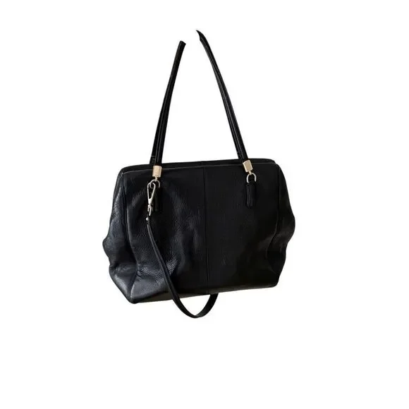 Coach 25170 Womens Black Leather Madison North South Satchel Shoulder Bag Large - Picture 3 of 12